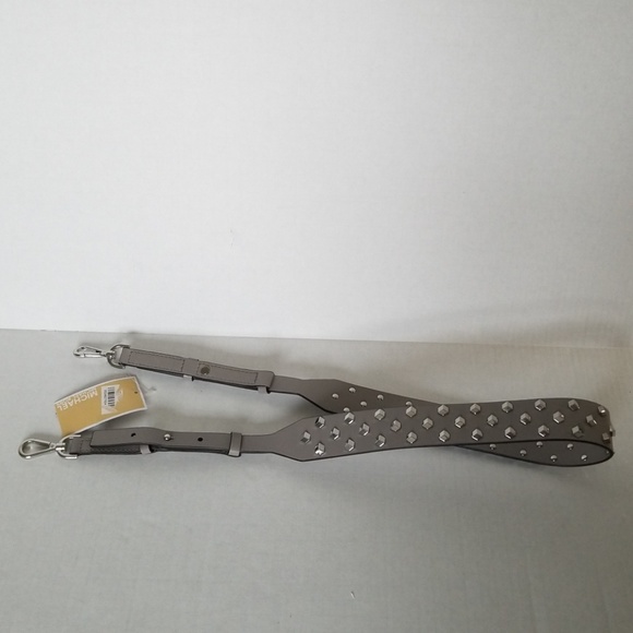 NEW Michael Kors Gray/Grey Studded Guitar Strap - Picture 2 of 4